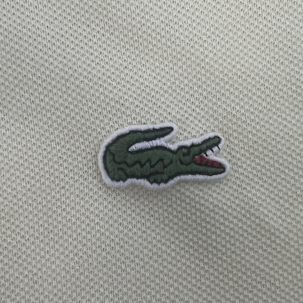 Lacoste Polo Shirt Mens Large Yellow Pique Cotton Croc Logo Short Sleeve - Picture 7 of 13